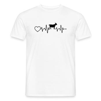 Ziege Herzschlag - Männer T-Shirt - Weiß - Vorne - AI Model Male 178 dark (178cm)