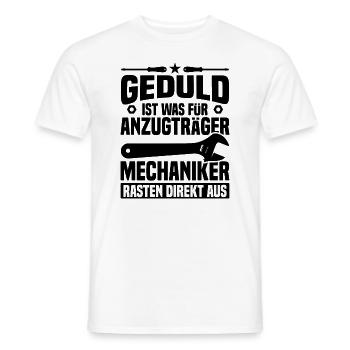 Geduld ist was für anzugträger mechaniker KFZ - Männer T-Shirt - Weiß - Vorne - AI Model Male 178 dark (178cm)