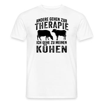 andere gehen zur therapie ich gehe zu meinen kühen - Männer T-Shirt - Weiß - Vorne - AI Model Male 178 dark (178cm)