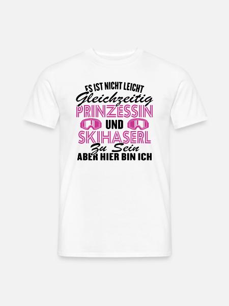 Prinzessin und Skihaserl - Männer T-Shirt - Weiß