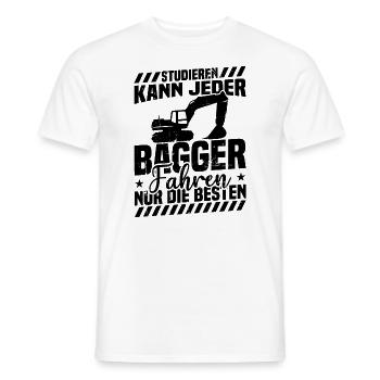 Every excavator can only be studied by the best - Men's T-Shirt - white - Front - AI Model Male 178 dark (178cm)