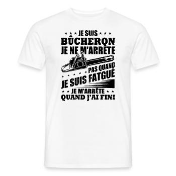 Je suis bûcheron - T-shirt homme - blanc - Devant - AI Model Male 178 dark (178cm)