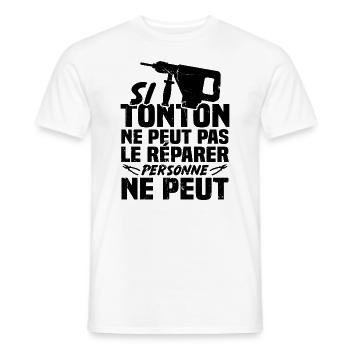 Als oom het niet kan oplossen, kan niemand het - Heren T-shirt - wit - Voor - AI Model Male 178 dark (178cm)