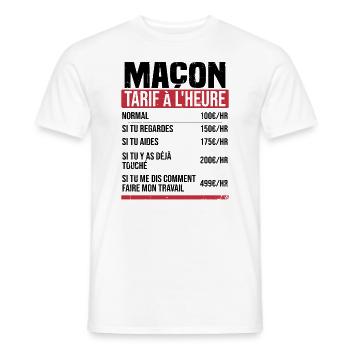 Freimaurer Stundensatz Humor Geschenkidee - Männer T-Shirt - Weiß - Vorne - AI Model Male 178 dark (178cm)
