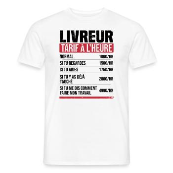 Lieferbote Stundensatz Humor Geschenkidee - Männer T-Shirt - Weiß - Vorne - AI Model Male 178 dark (178cm)