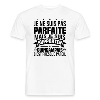Not perfect but I'm a Guingamp supporter - Men's T-Shirt - white - Front - AI Model Male 178 dark (178cm)