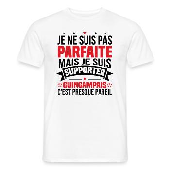 Not perfect but I'm a Guingamp supporter - Men's T-Shirt - white - Front - AI Model Male 178 dark (178cm)