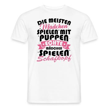 Real Girls Playing Sheep Head Sheep Heads - Men's T-Shirt - white - Front - AI Model Male 178 dark (178cm)