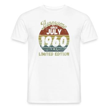 Awesome since July 1960 - Geburtstag - Männer T-Shirt - Weiß - Vorne - AI Model Male 178 dark (178cm)