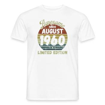 Awesome since August 1960 - Geburtstag - Männer T-Shirt - Weiß - Vorne - AI Model Male 178 dark (178cm)