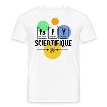 Papy scientifique - T-shirt homme - blanc - Devant - AI Model Male 178 dark (178cm)