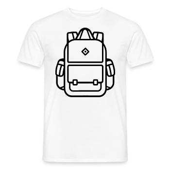 sac a dos - T-shirt homme - blanc - Devant - AI Model Male 178 dark (178cm)