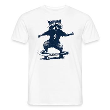 Skating Raccoon - Men's T-Shirt - white - Front - AI Model Male 178 dark (178cm)