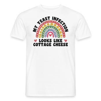 My yeast infection funny nasty adult humor - Men's T-Shirt - white - Front - AI Model Male 178 dark (178cm)