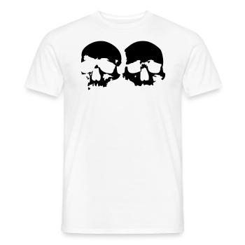 2 Skulls - Men's T-Shirt - white - Front - AI Model Male 178 dark (178cm)