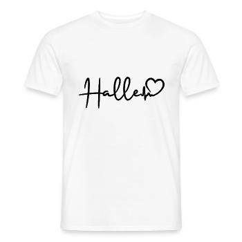 Halle Herzschlag Stadt Halle Saale - Männer T-Shirt - Weiß - Vorne - AI Model Male 178 dark (178cm)