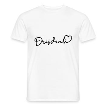 Dresden heartbeat Dresden - Men's T-Shirt - white - Front - AI Model Male 178 dark (178cm)