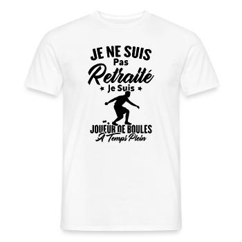 Je ne suis pas retraité je suis joueur de boules - T-shirt homme - blanc - Devant - AI Model Male 178 dark (178cm)
