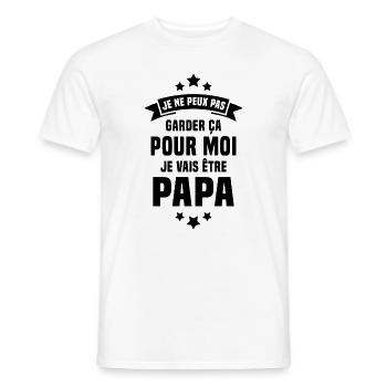 Je Vais Être Papa Humour Cadeau Pour Futur Père - T-shirt homme - blanc - Devant - AI Model Male 178 dark (178cm)