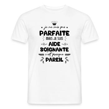Je ne suis pas parfait mais je suis aide-soignant - T-shirt homme - blanc - Devant - AI Model Male 178 dark (178cm)