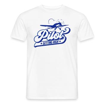 Fliegen Flieger Pilot Pilotin | Farben änderbar - Männer T-Shirt - Weiß - Vorne - AI Model Male 178 dark (178cm)