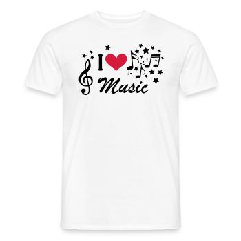 I love Music Notenschlüssel musik notenschlüssel - Männer T-Shirt - Weiß - Vorne - AI Model Male 178 dark (178cm)