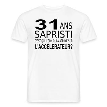 31 ans / anniversaire 31 ans / t-shirt 31 ans - T-shirt homme - blanc - Devant - AI Model Male 178 dark (178cm)