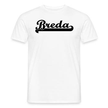 écrit breda - T-shirt homme - blanc - Devant - AI Model Male 178 dark (178cm)