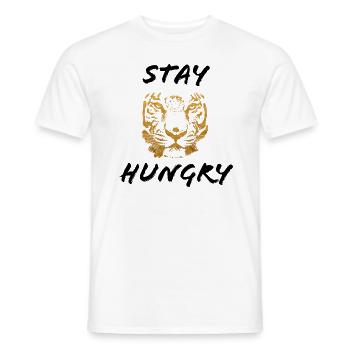 Stay Hungry schwarz/gold - Männer T-Shirt - Weiß - Vorne - AI Model Male 178 dark (178cm)