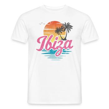 Ibiza Beach - Men's T-Shirt - white - Front - AI Model Male 178 dark (178cm)
