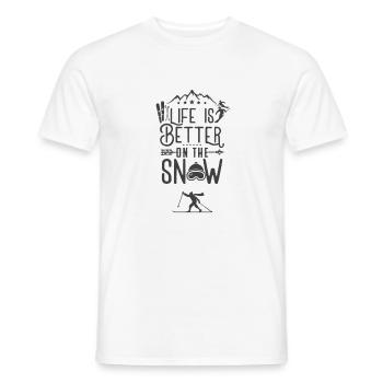 Life is better on snow Ski Skiing - Men's T-Shirt - white - Front - AI Model Male 178 dark (178cm)