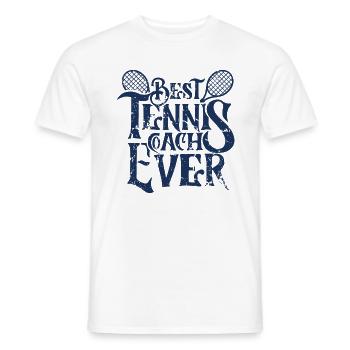 Entraîneur de tennis instructeur de tennis - T-shirt homme - blanc - Devant - AI Model Male 178 dark (178cm)