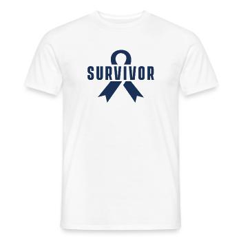 Überlebender Krebs Sieg Kampf Tumor Hoffnung - Männer T-Shirt - Weiß - Vorne - AI Model Male 178 dark (178cm)