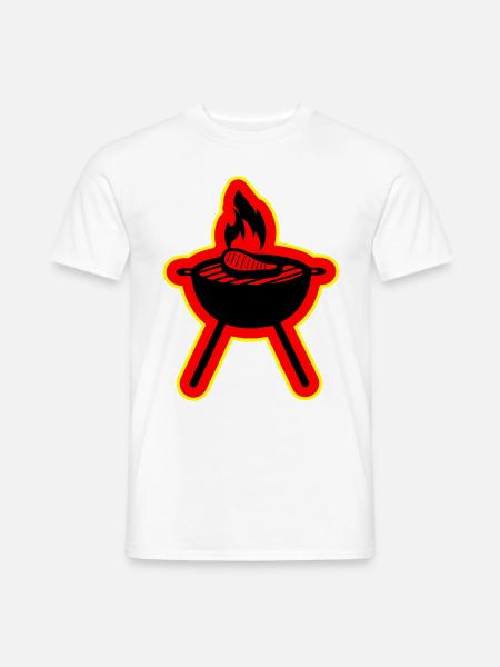 Steak Grill - Männer T-Shirt - Weiß