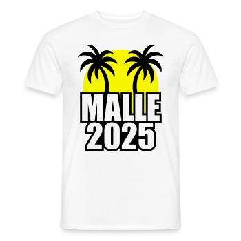 Malle 2025 - Männer T-Shirt - Weiß - Vorne - AI Model Male 178 dark (178cm)