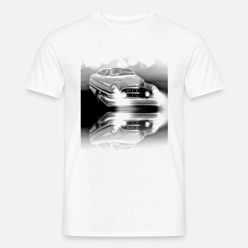 Schwarz weiß Auto Oldtimer - Männer T-Shirt - Weiß