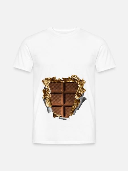 six pack schokolade - Männer T-Shirt - Weiß