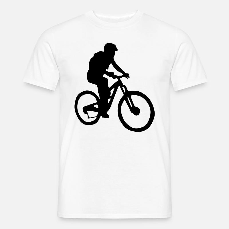 mountainbiker silhouette - Männer T-Shirt - Weiß