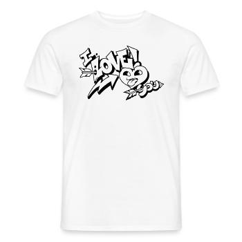 Ich liebe dich / Graffiti / Valentinstag - Männer T-Shirt - Weiß - Vorne - AI Model Male 178 dark (178cm)