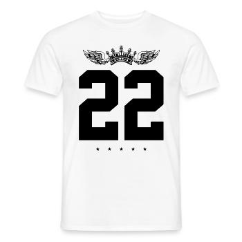 22 Number crown - Men's T-Shirt - white - Front - AI Model Male 178 dark (178cm)