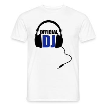 OfficialDJ - Men's T-Shirt - white - Front - AI Model Male 178 dark (178cm)