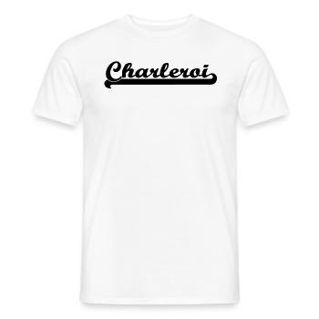 écrit charleroi - T-shirt homme - blanc - Devant - AI Model Male 178 dark (178cm)