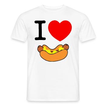 J'aime le cadeau de nourriture de saucisse d'amour de coeur de bratwurst - T-shirt homme - blanc - Devant - AI Model Male 178 dark (178cm)