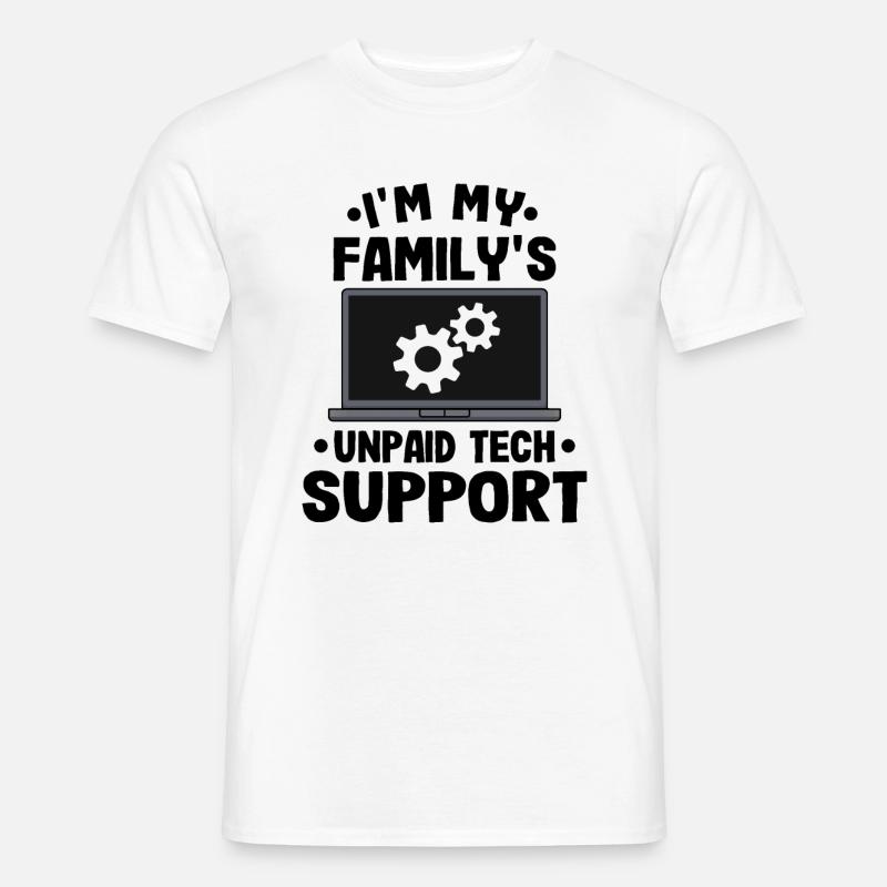 First Level Support Geschenk Lustig Programmierer - Männer T-Shirt - Weiß