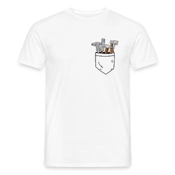 Woodworking Tools Fake Pocket Carpenter Gift Funny - Men's T-Shirt - white - Front - AI Model Male 178 dark (178cm)