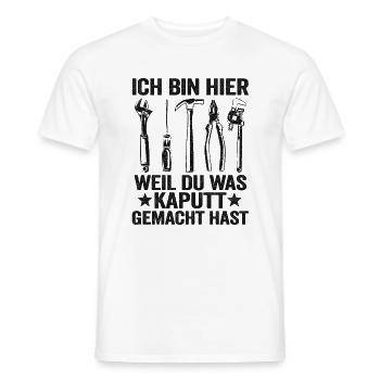 Handwerker Vatertag Geschenk Papa Heimwerker - Männer T-Shirt - Weiß - Vorne - AI Model Male 178 dark (178cm)