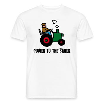 power_to_the_bauer_c - Men's T-Shirt - white - Front - AI Model Male 178 dark (178cm)