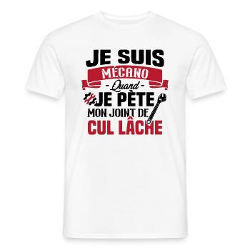 Je suis mécano humour cadeau mécanicien - T-shirt homme - blanc - Devant - AI Model Male 178 dark (178cm)