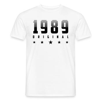 Original 1989 Année de naissance | | changeable de couleur - T-shirt homme - blanc - Devant - AI Model Male 178 dark (178cm)