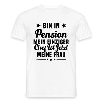 Cadeau retraité Mon seul patron c'est ma femme - T-shirt homme - blanc - Devant - AI Model Male 178 dark (178cm)